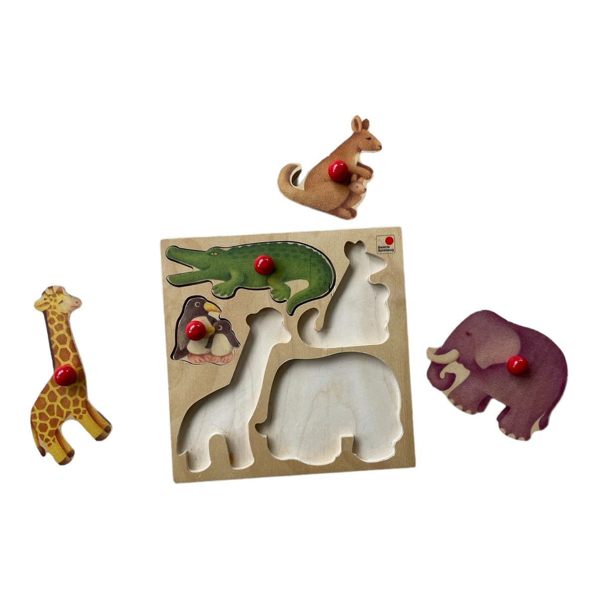 Holzpuzzle Zoo 5 Teile - Selecta Spielzeug