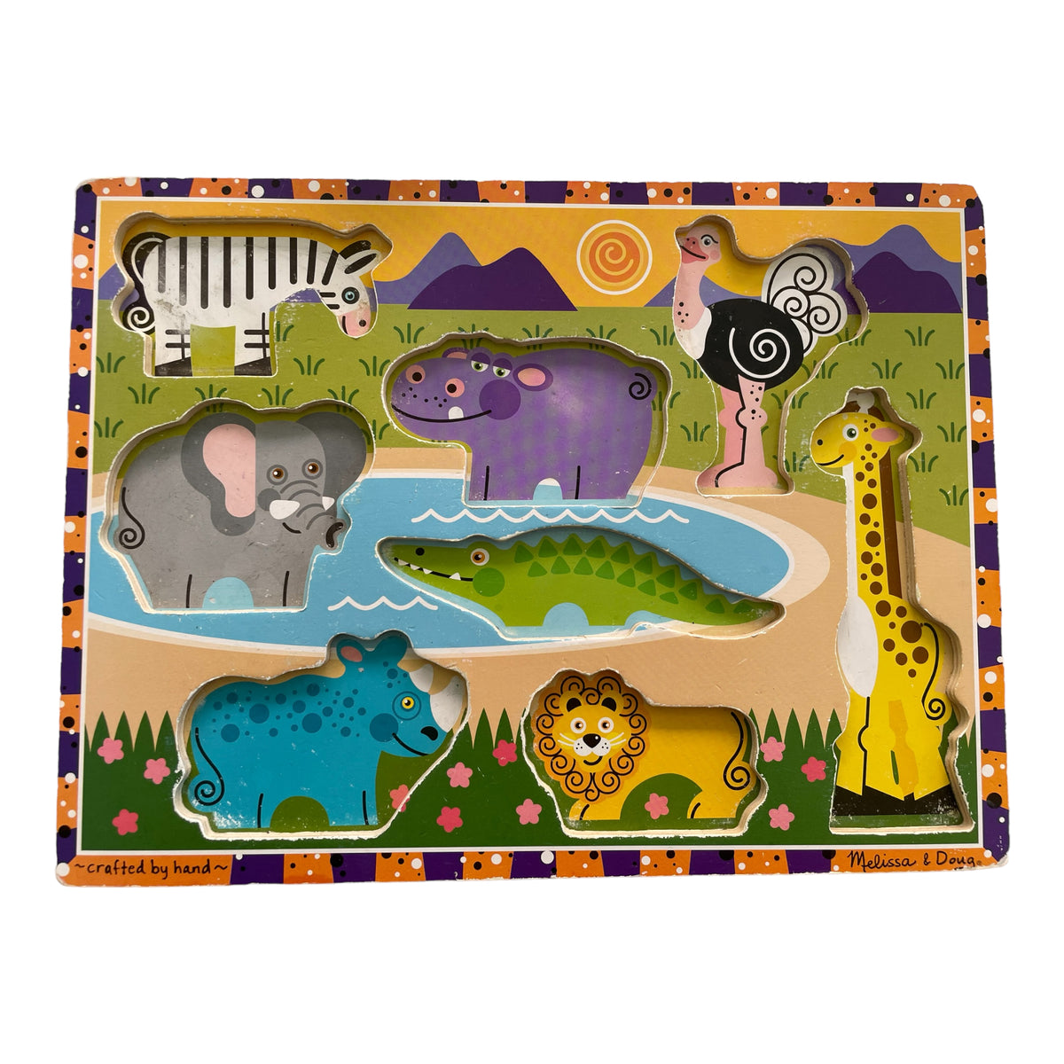 Melissa & Doug Safari Holzklobiges Puzzle – 8 Teile