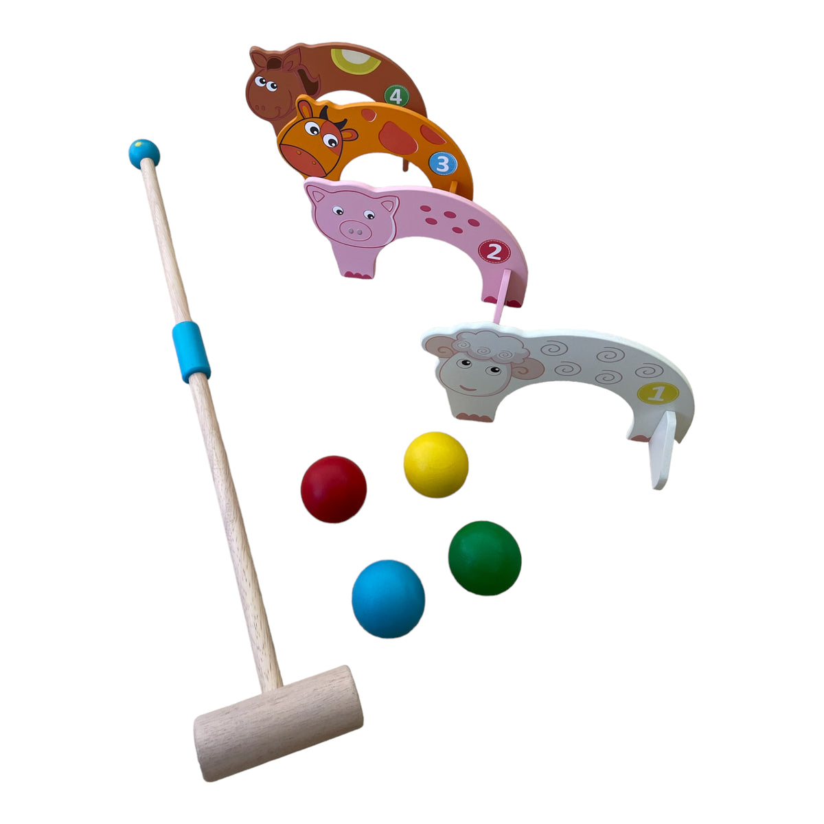 Wooden croquet set for kids - Spielba