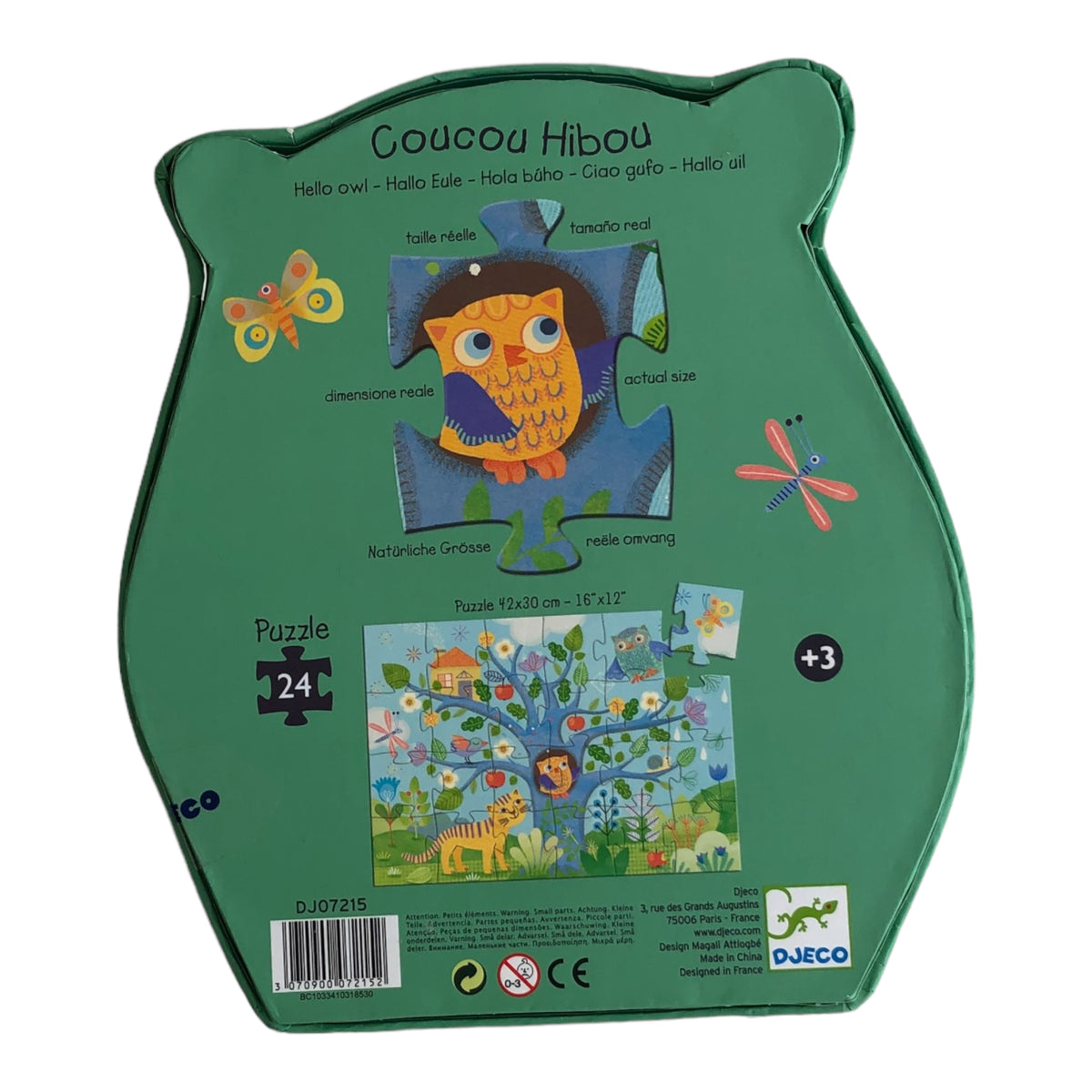 Djeco - Hallo Eule, Silhouettenpuzzle - 24 Teile