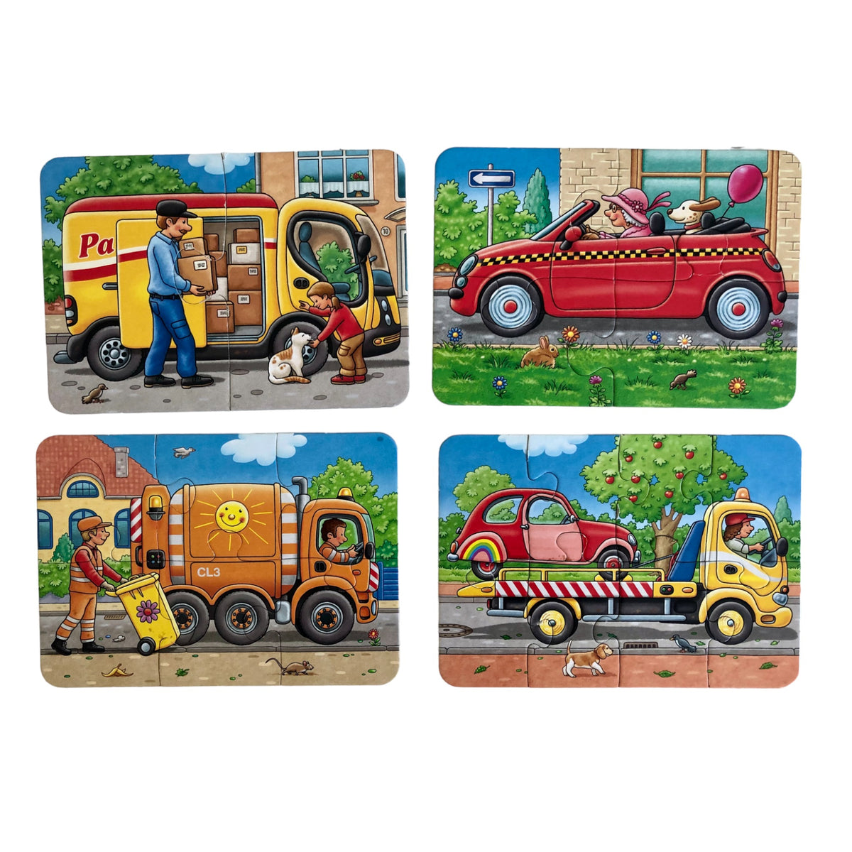 4x Puzzle Fahrzeuge (2,4,6,8 Teile)