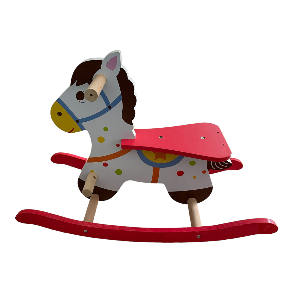 Cheval à bascule en bois