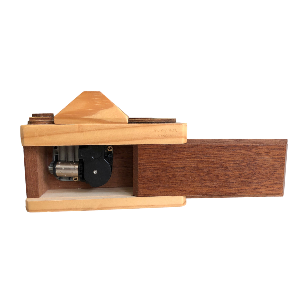 Réplique d'appareil photo Canon en bois avec boîte à musique à l'intérieur