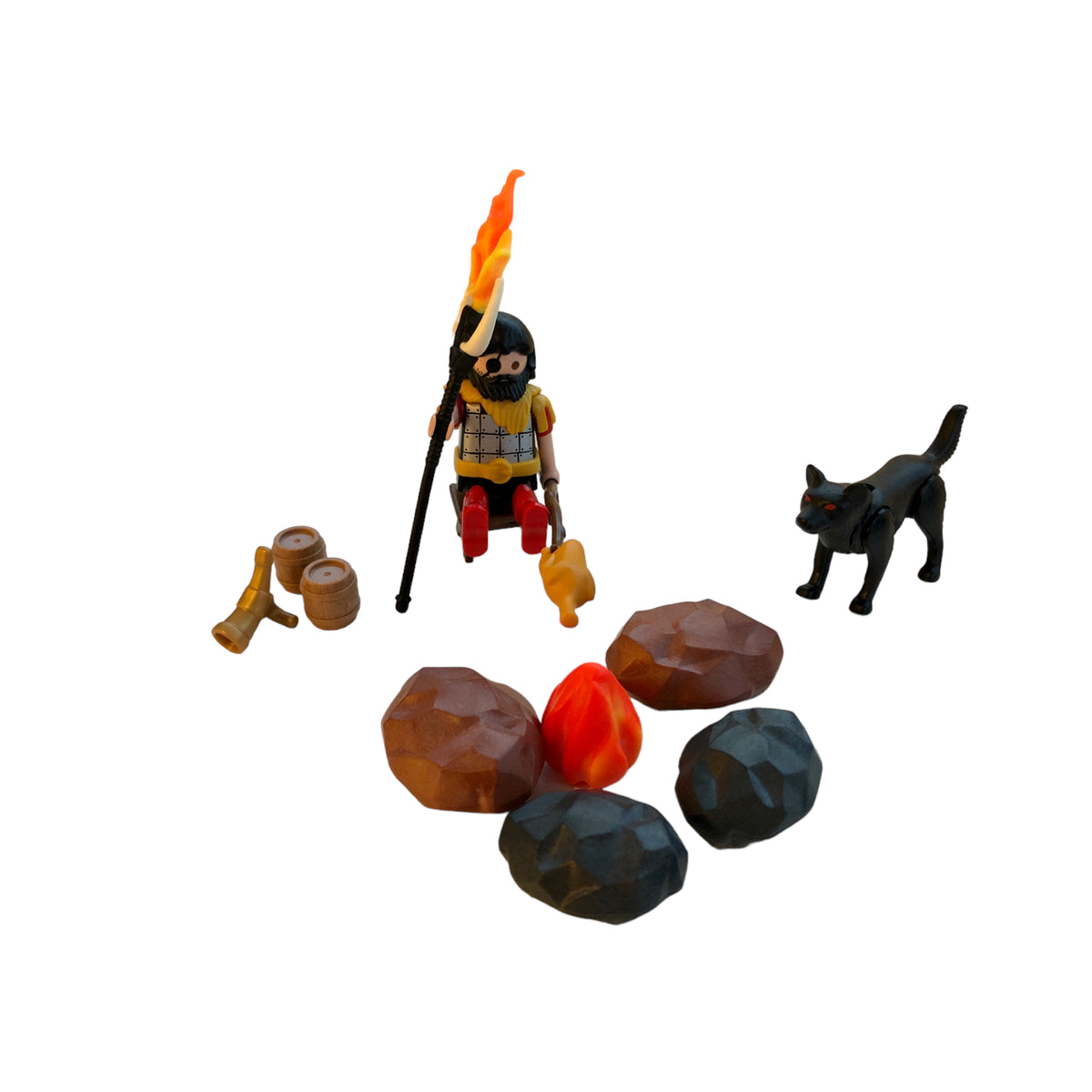 Playmobil ® Barbarian with dog at the campfire - 4769-A