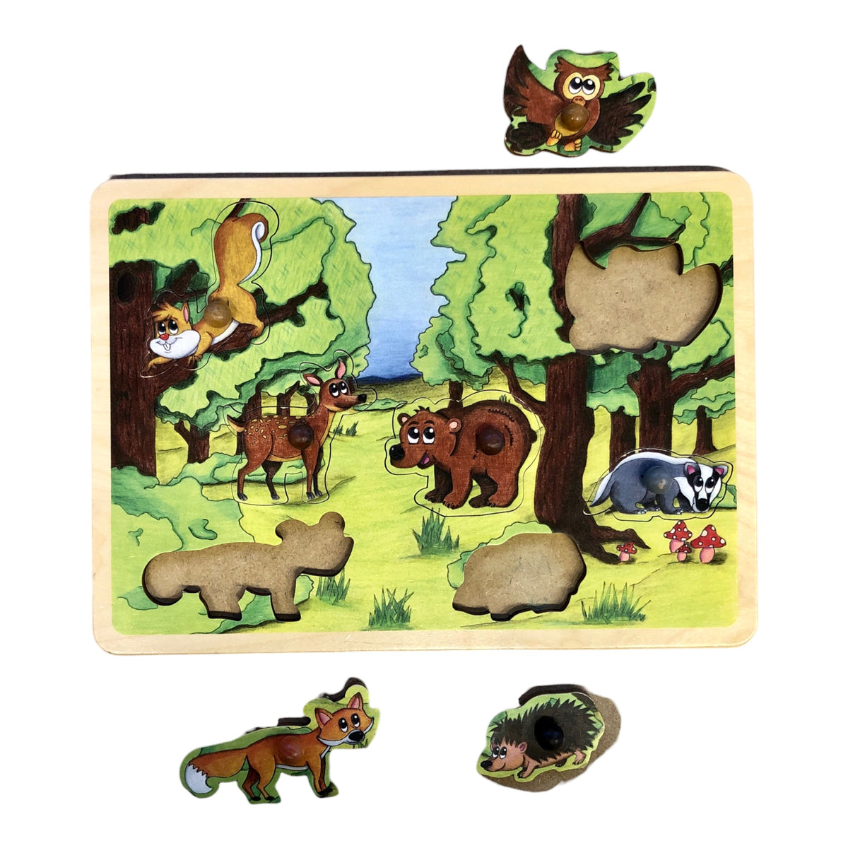 Retro Holzpuzzle Wald