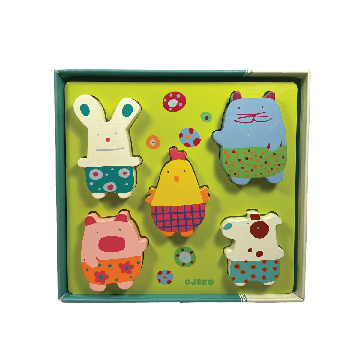 DJECO - Woody Pets Puzzle Nutztiere