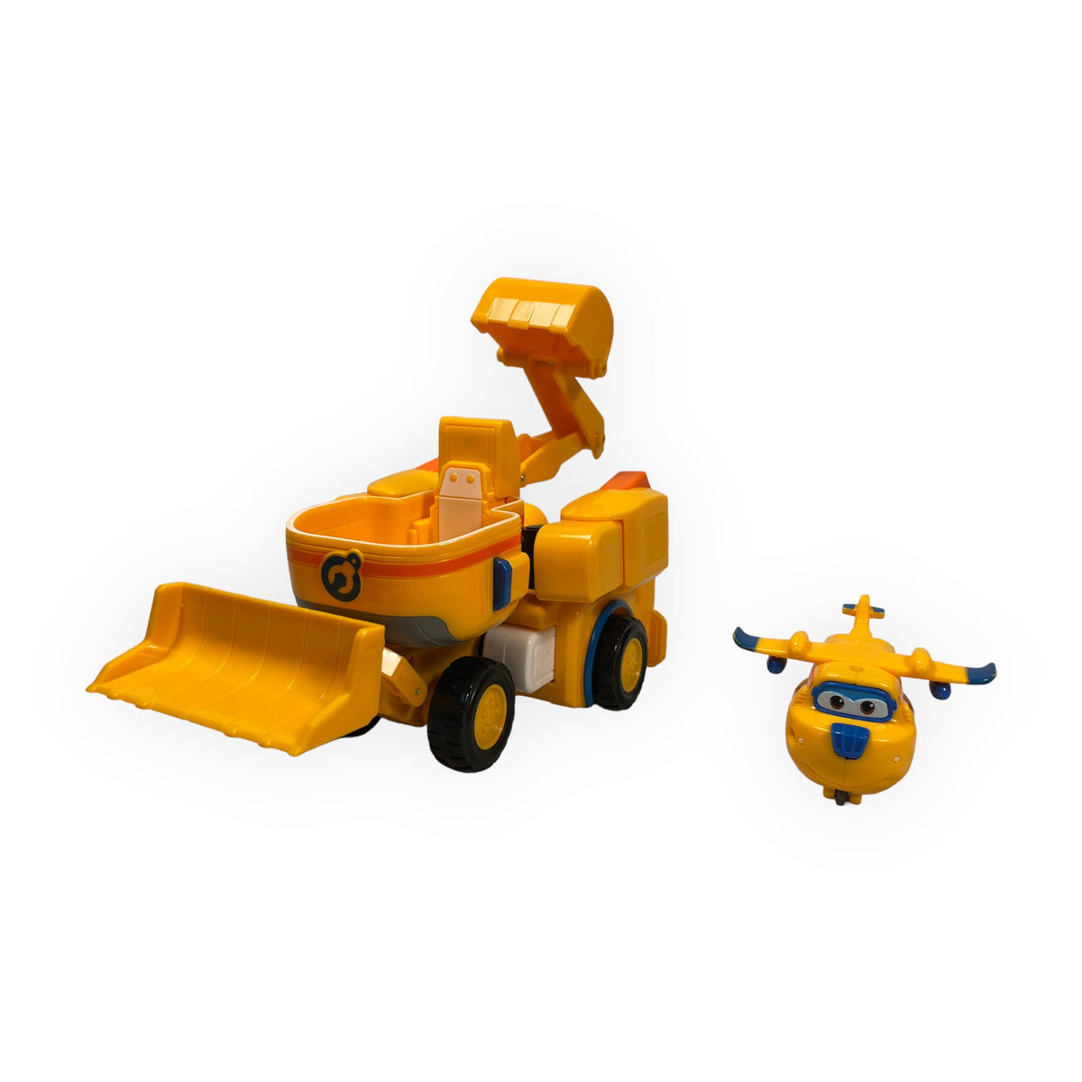 Super Wings 17,8 cm Donnie's Dozer Playset avec 5 cm Transform-a-Bot Donnie Mini Figure, Avion Transformant en véhicule | D'un avion au robot