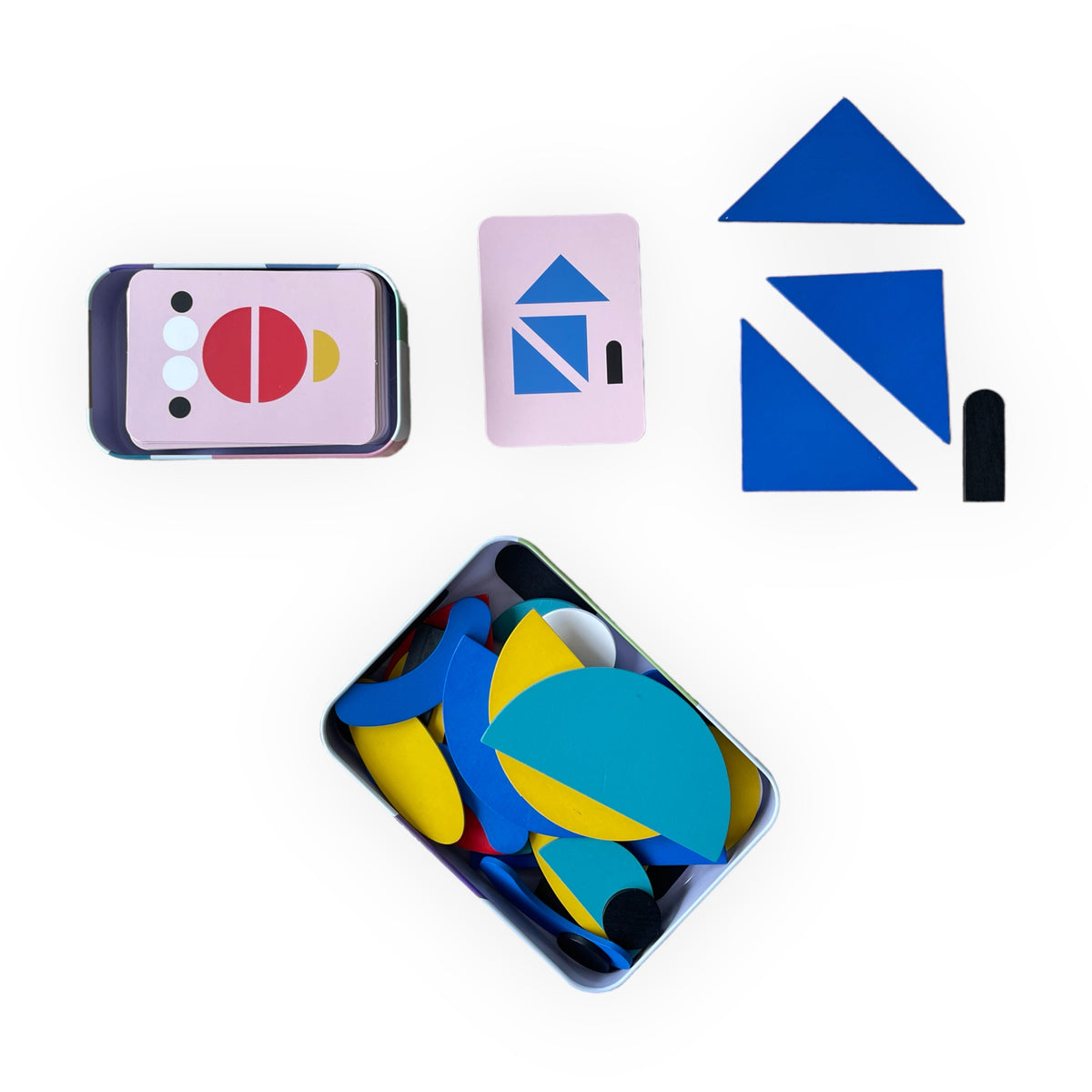 Smartgames Tangram Kid - Puzzle Montessori en bois - 36 pièces et 60 cartes - Jouets éducatifs Jeux classiques de tri et d'empilage.
