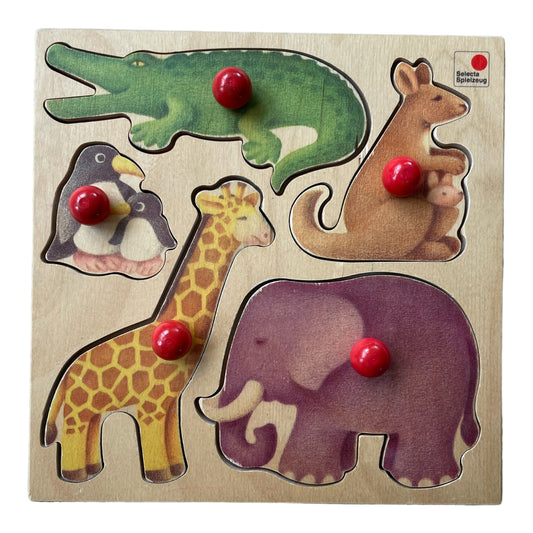 Wood Puzzle Zoo 5 pieces - Selecta Spielzeug
