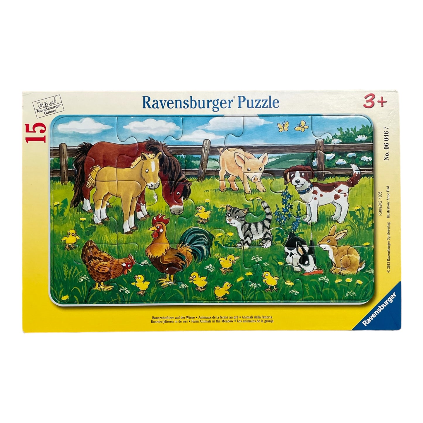 Ravensburger - Farm animals on the meadow - Puzzle - 15 Pieces