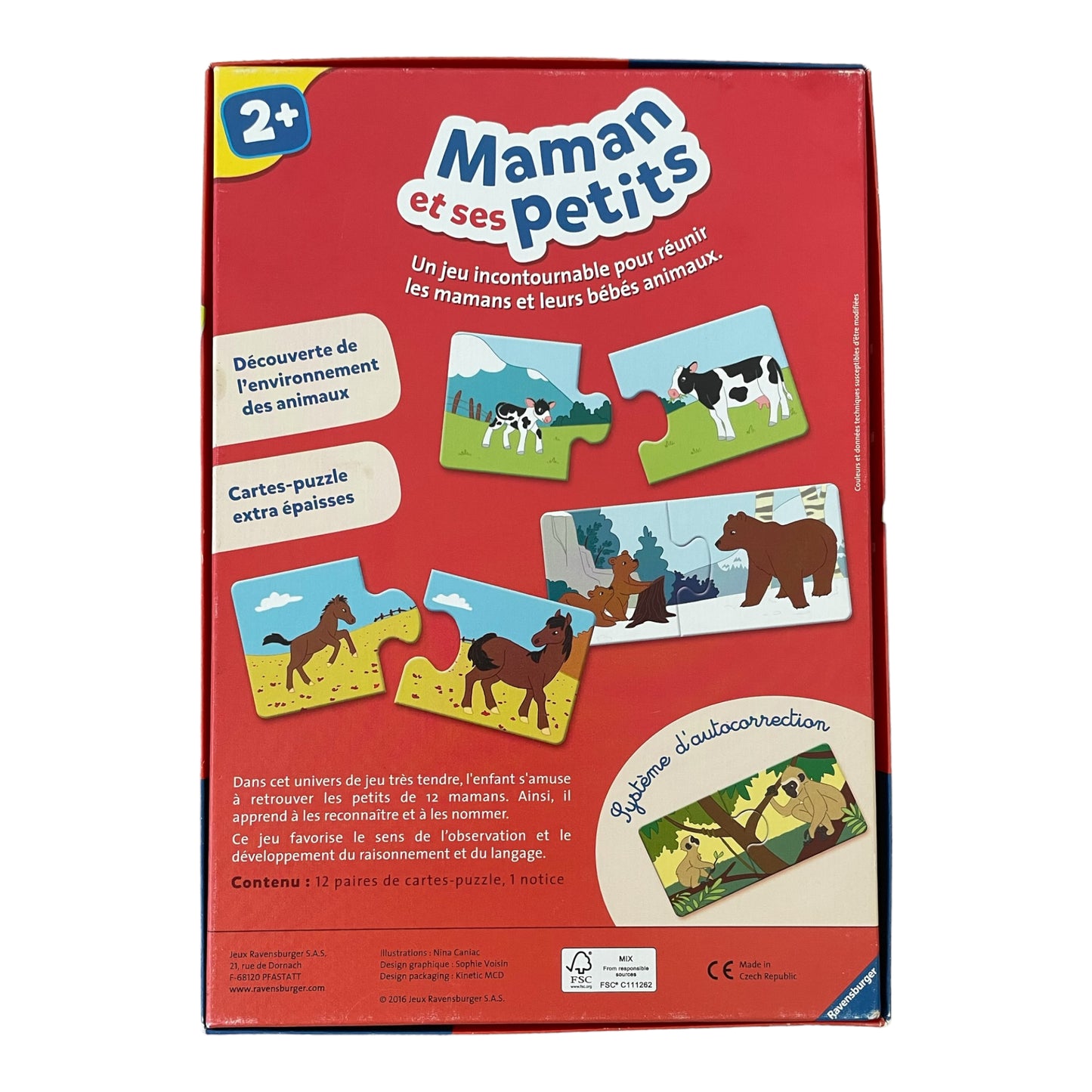 Ravensburger - Educational game - Mummy and her little ones - Animal discovery