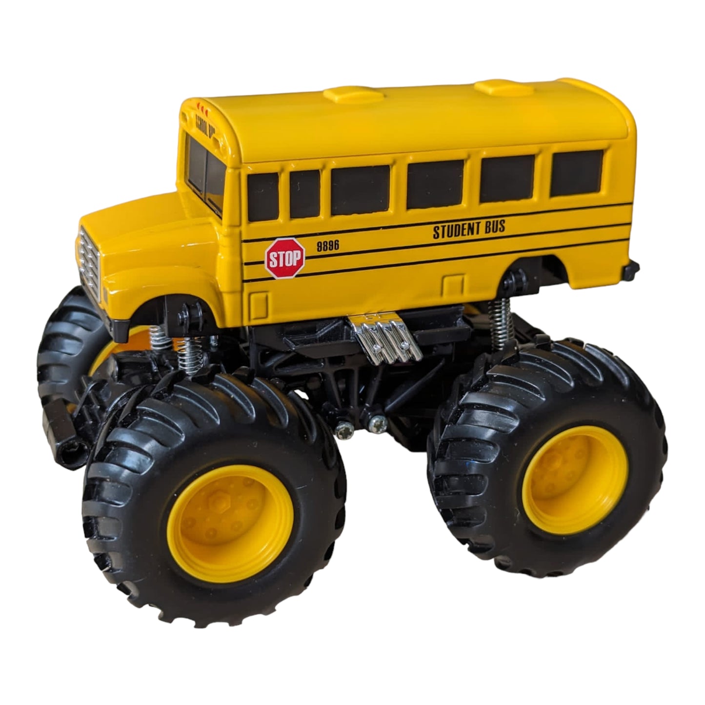 12 cm Pull back Monster Truck School Bus and Earth Shockers