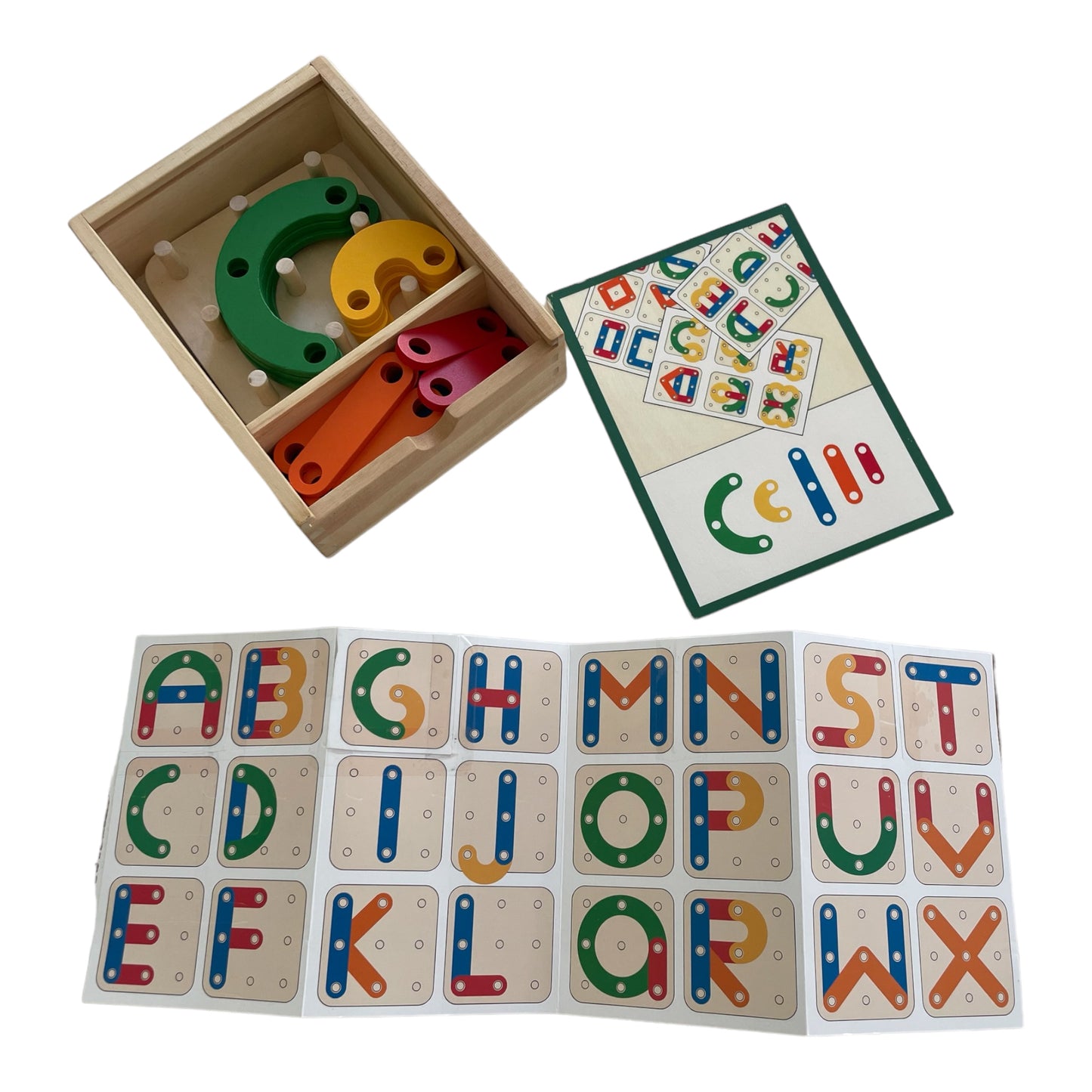 Educational wooden mosaic - letters and numbers