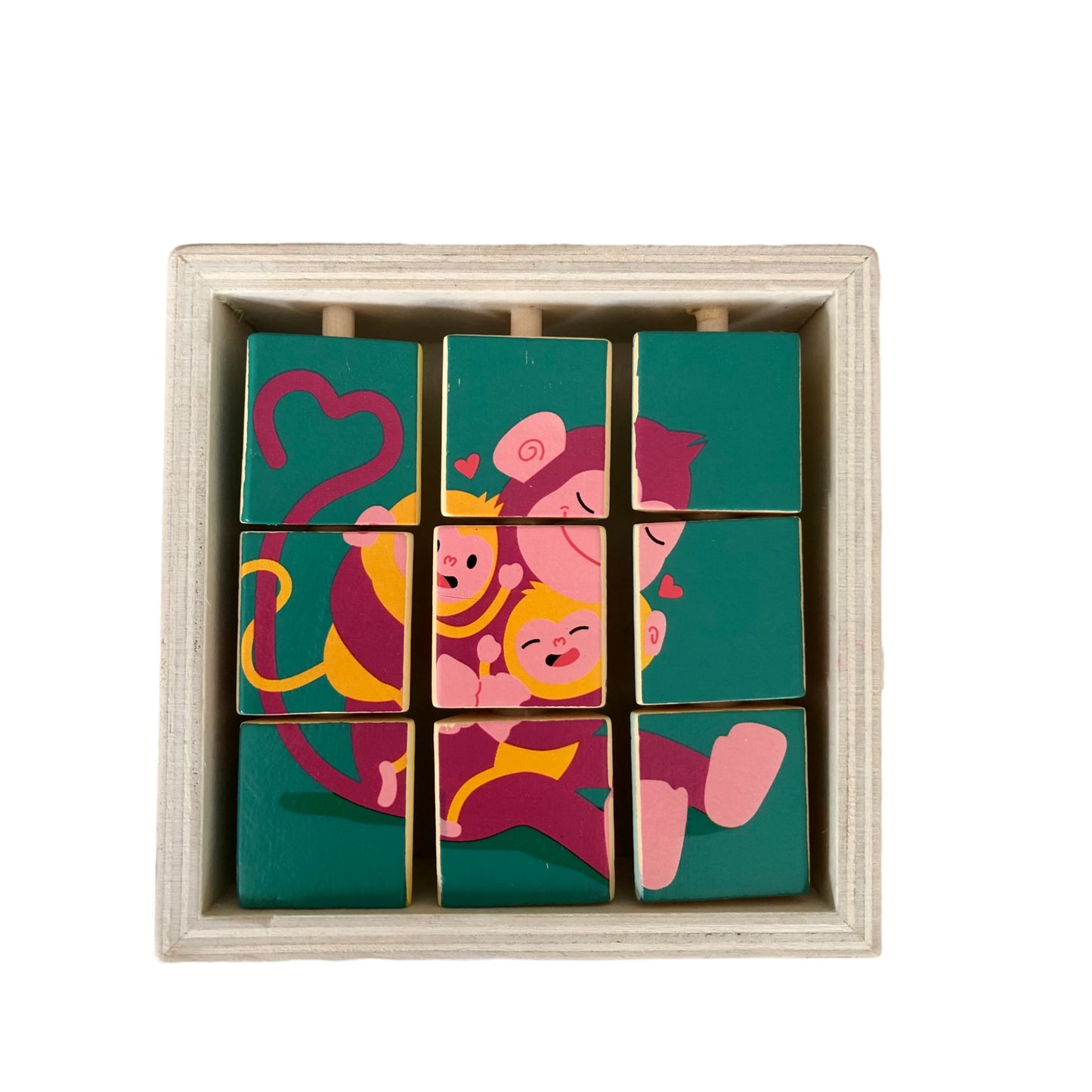 Cubes puzzle en bois Maman & Fils