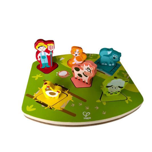 Hape puzzle sons de ferme - 6 pièces