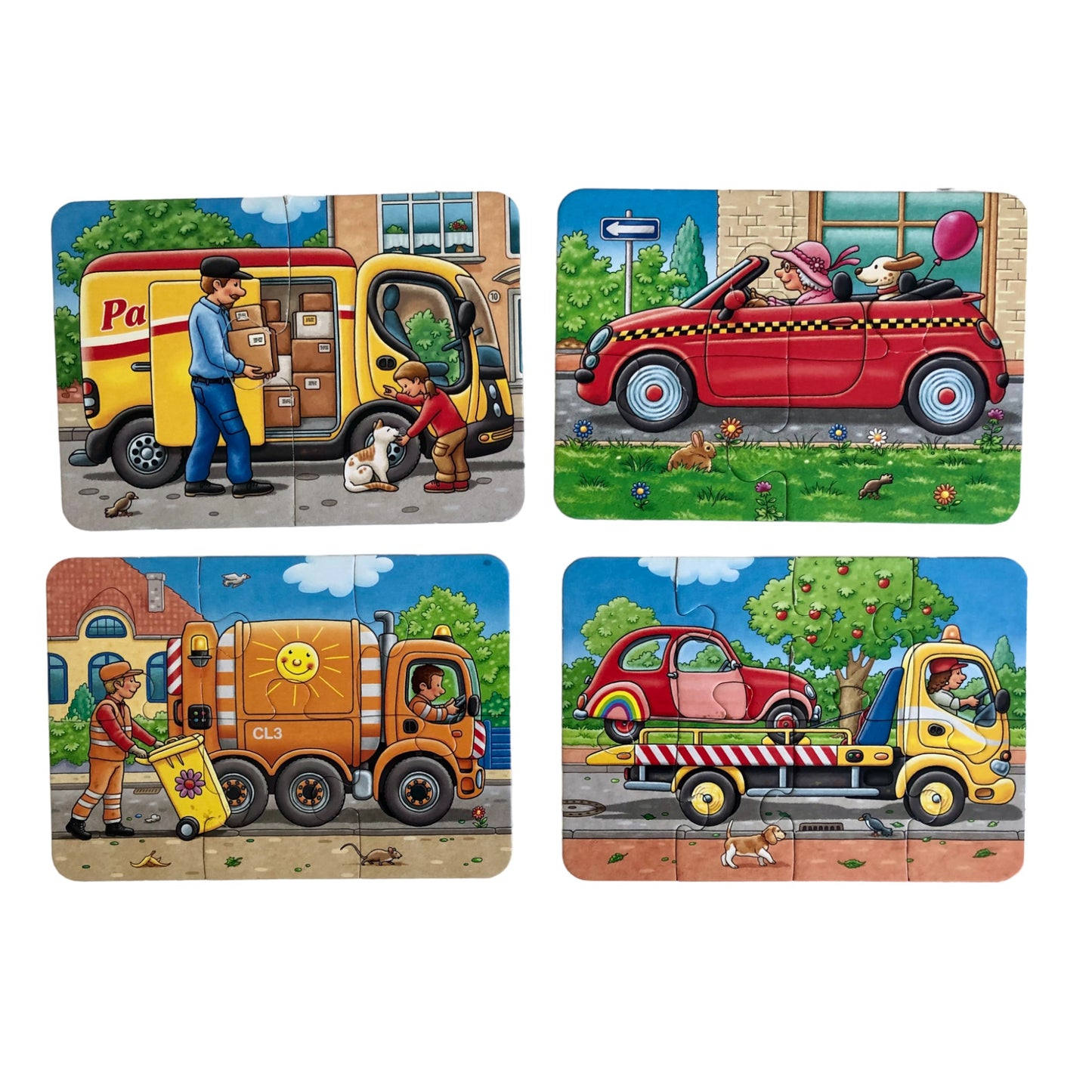 4x Puzzles Vehicles (2,4,6,8 pieces)