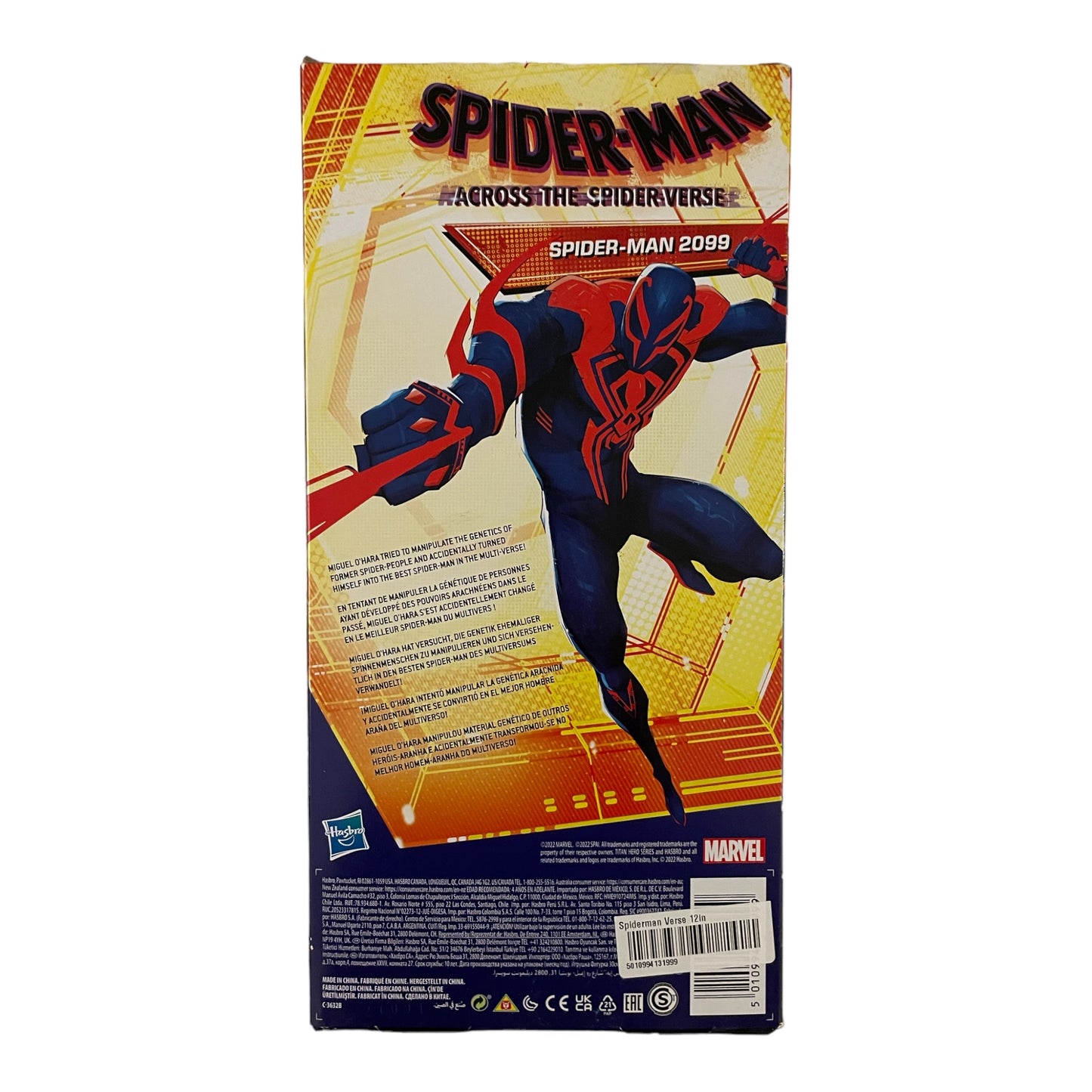 Marvel Spider-Man: Across the Spider-Verse Titan Hero Series Spider-Man 2099 Toy, 12-Inch-Scale Figure
