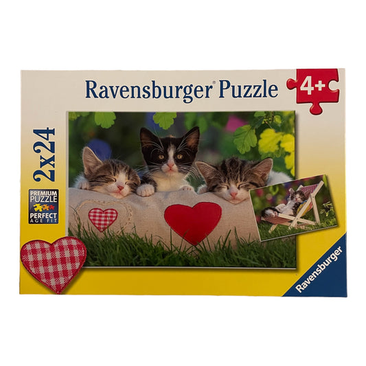 Ravensburger – Schläfrige Kätzchen – 2x24 Puzzle