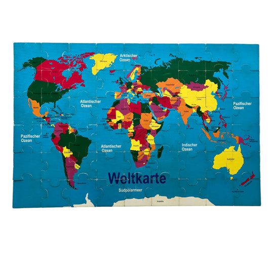 Tapis puzzle carte du monde en mousse - 54 pièces (taille 90x60)