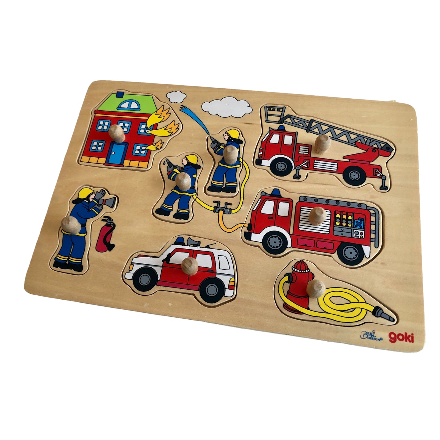 Goki - Puzzle Plug Fire Department - 8 pièces