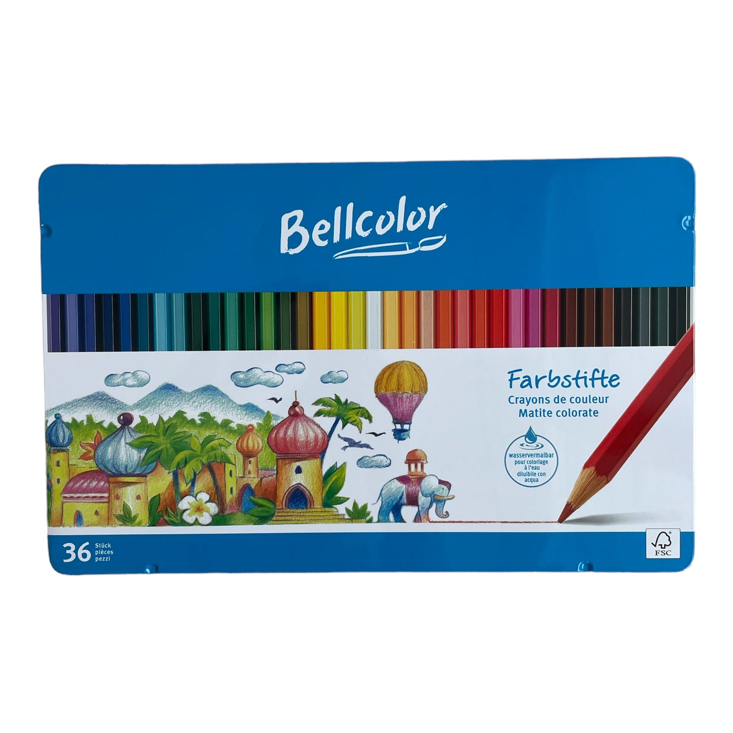 Bellcolor - Crayons de couleur 36 pièces