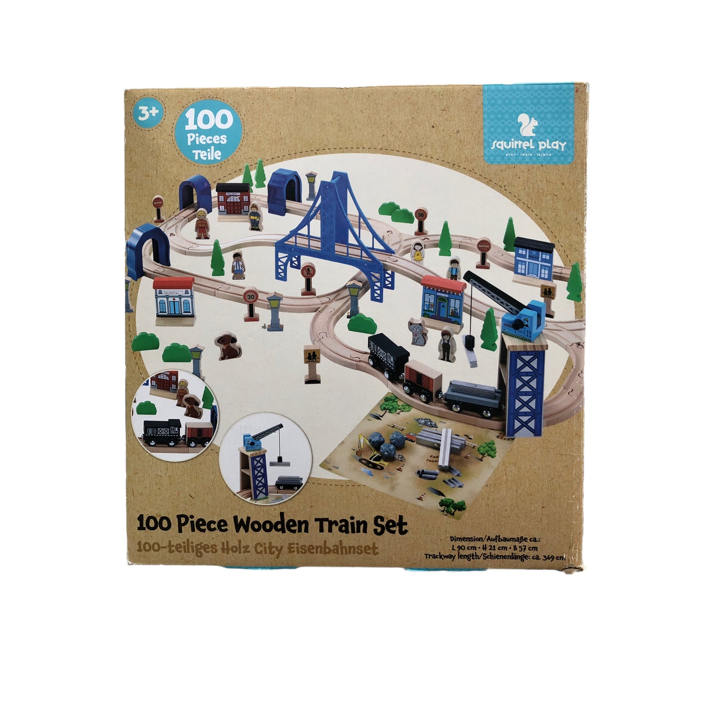100 Pieces Wooden Train Set