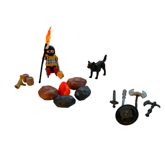 Playmobil ® Barbare avec chien au feu de camp - 4769-A