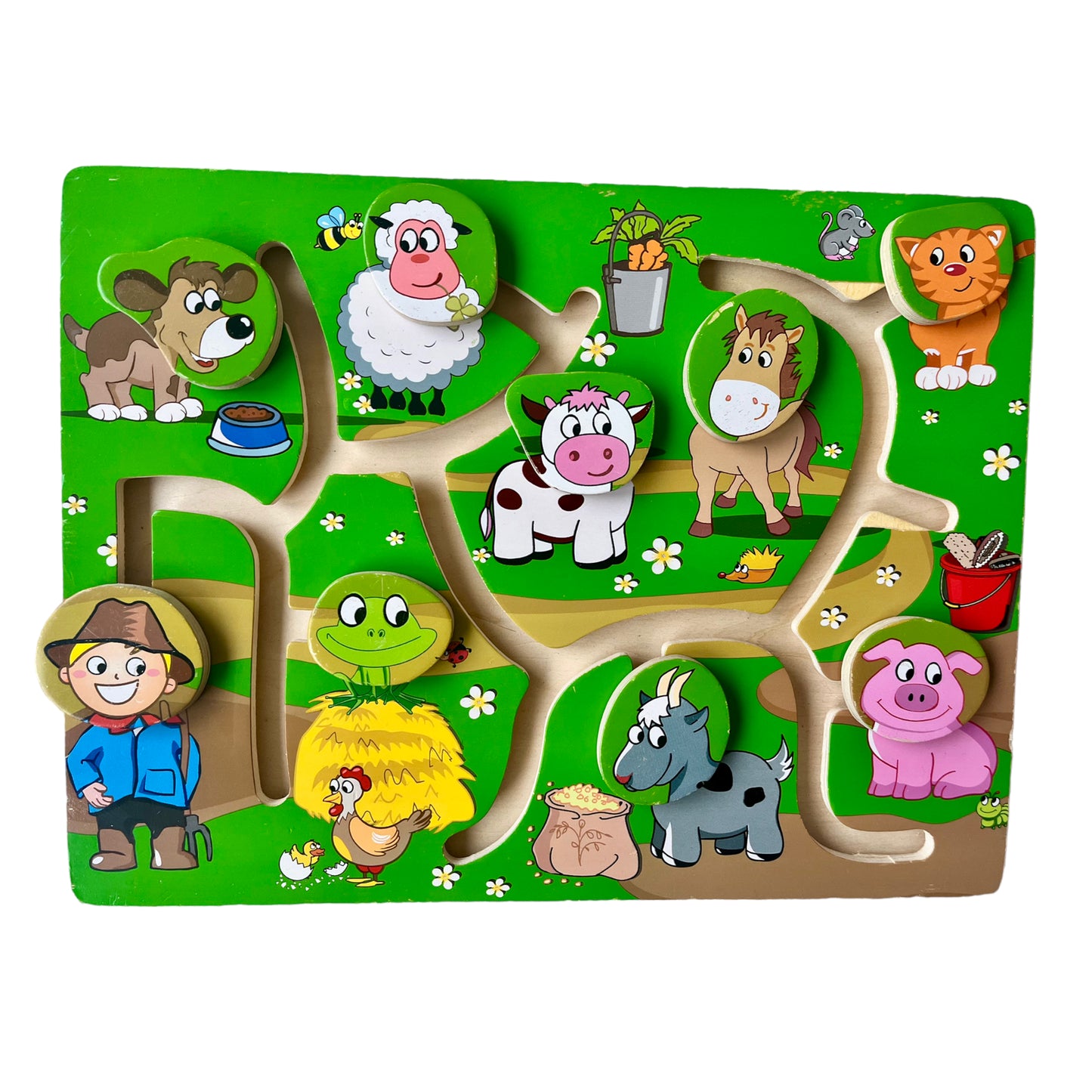 Wooden motor skills and coordination puzzle - The farm