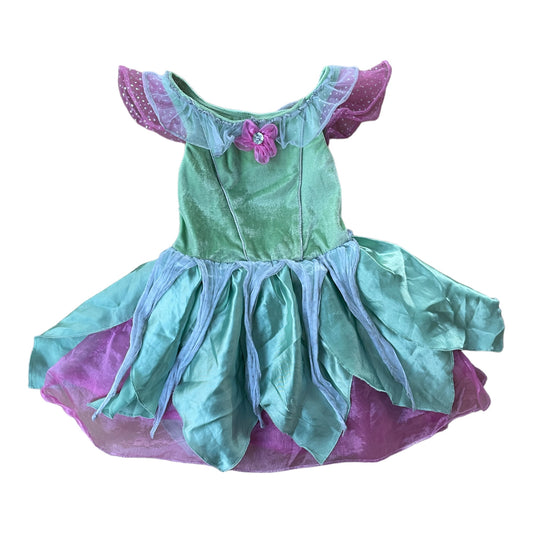 Robe Princes HM Verte et Rose (2/4 ans, 98-104cm)