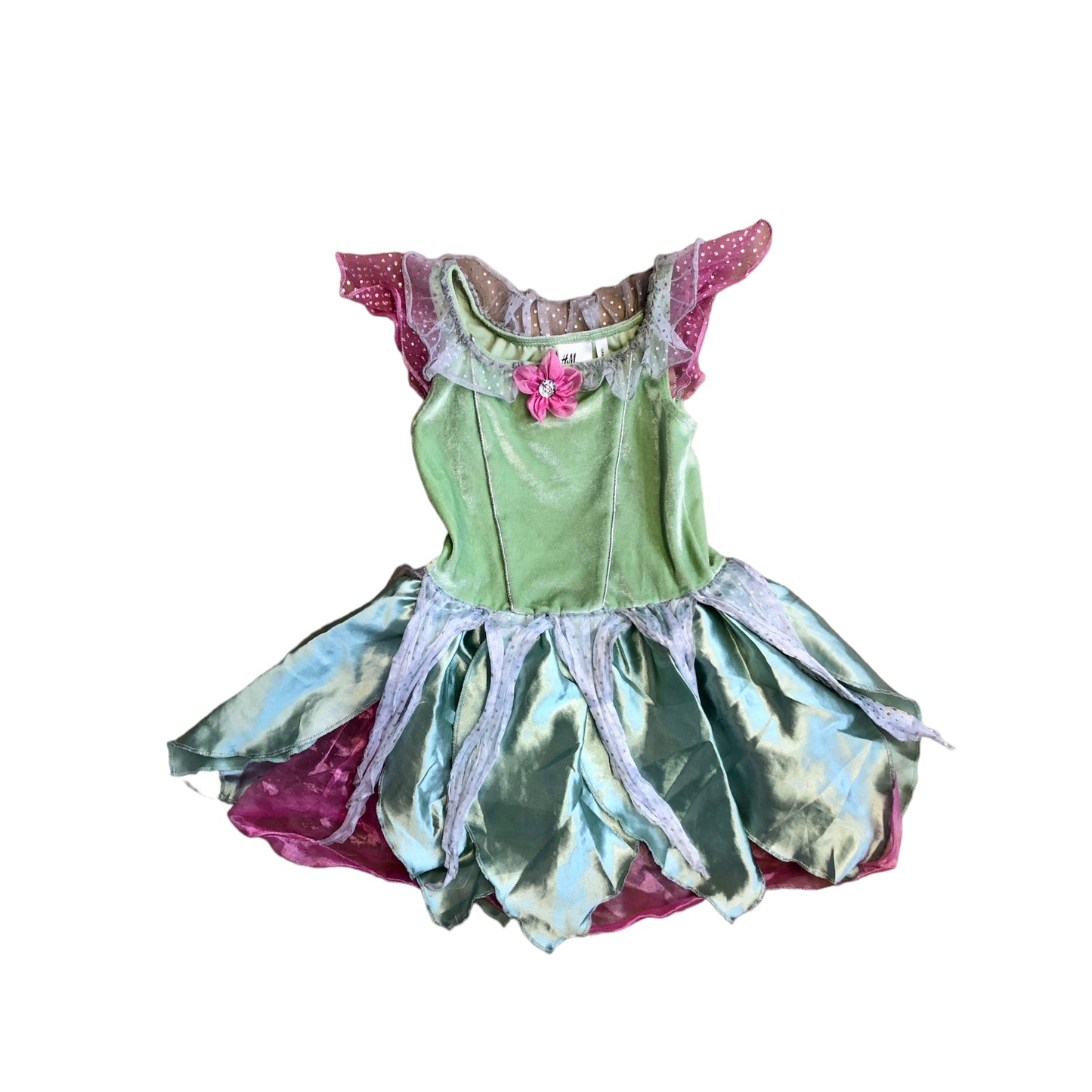 Robe Princes HM Verte et Rose (4/6 ans, 110-116cm)