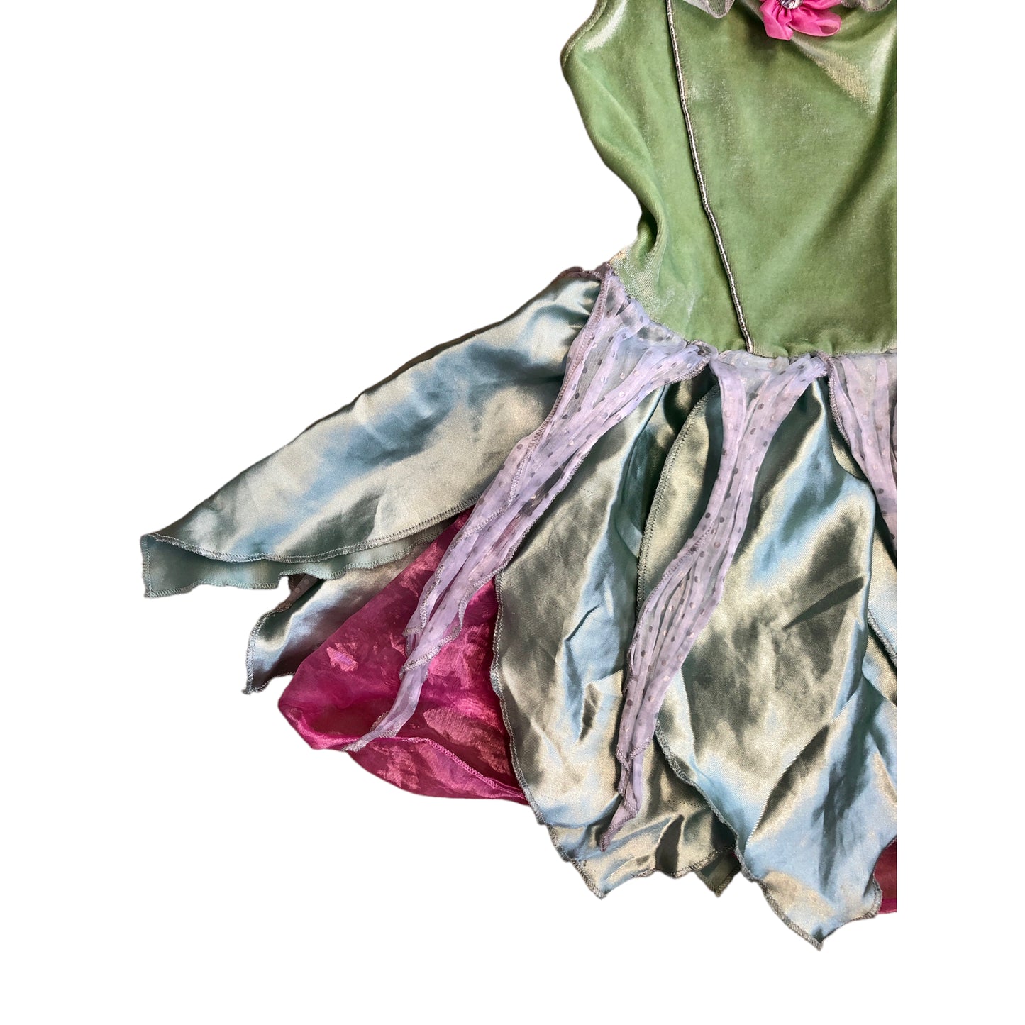 Robe Princes HM Verte et Rose (4/6 ans, 110-116cm)