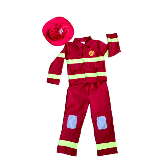 Ensemble déguisement de pompier (7/8 ans, 128 cm)