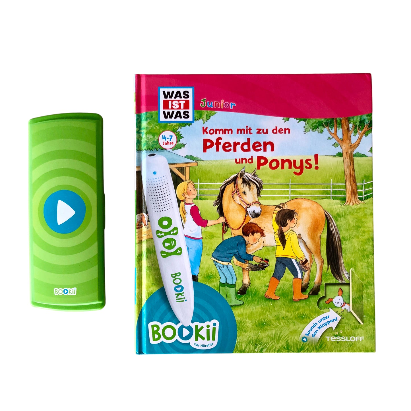 BOOKii Der Hörstift - Starter Set mit "Komm mit zu den Pferden und Ponys"