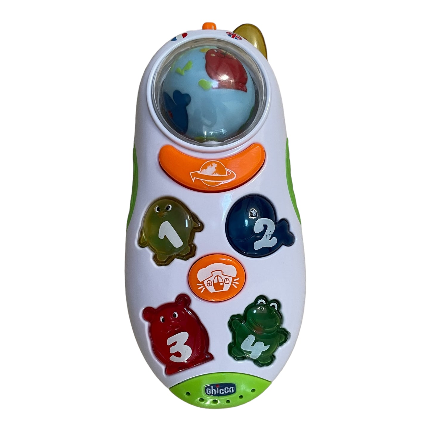 Chicco Globetrotter Handy Talking Telephone, Spinning Globe 6 Monate + Französisch/Englisch