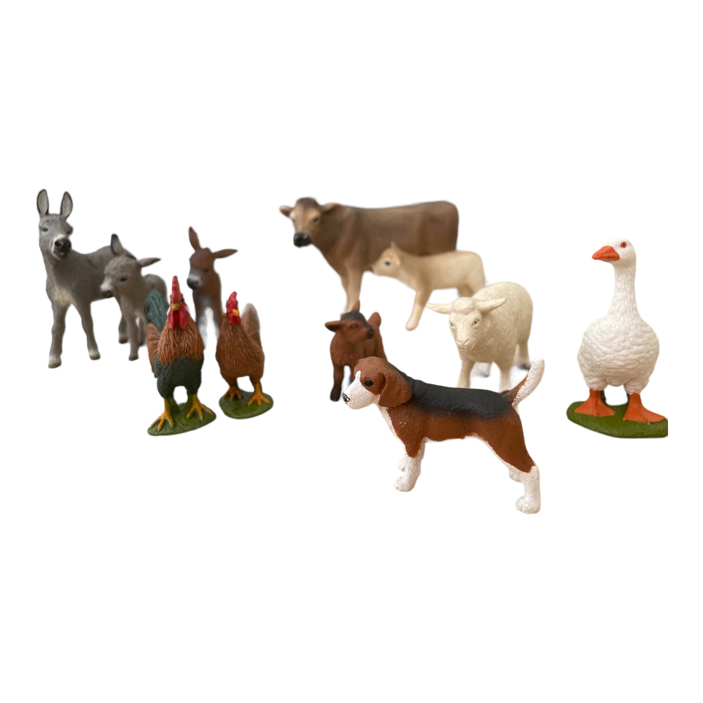 Set animaux du monde de la ferme - Schleich - 13 animaux (vaches, ânes, moutons, poules, chien, oie, chèvre)