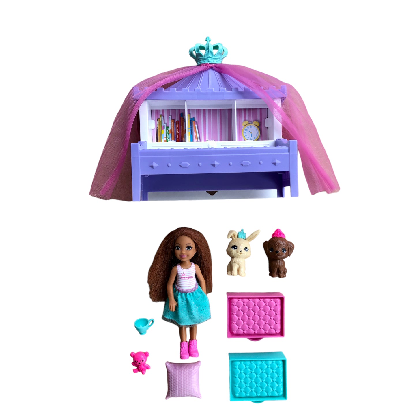 Mattel - Barbie Princess Adventure coffret Histoire du Soir avec mini-poupée Chelsea