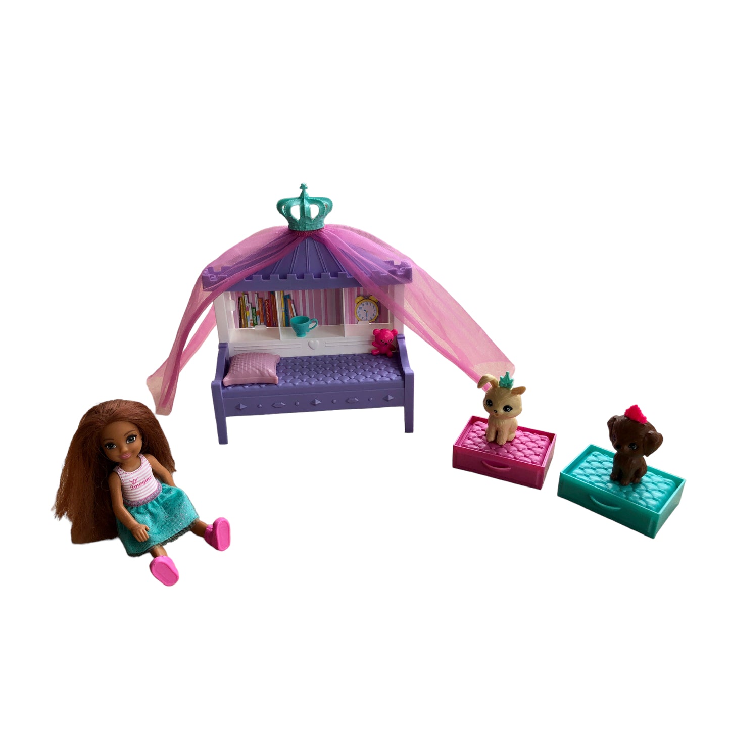 Mattel - Barbie Princess Adventure coffret Histoire du Soir avec mini-poupée Chelsea