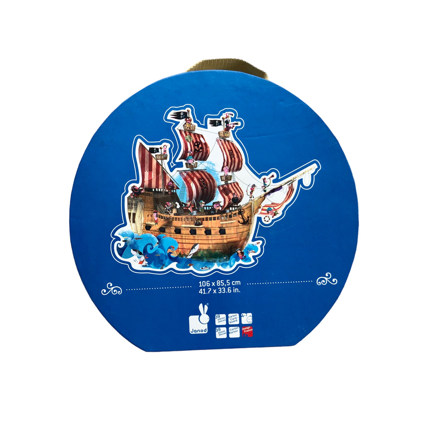 Janod - Puzzle case, Pirate ship, 39 pieces