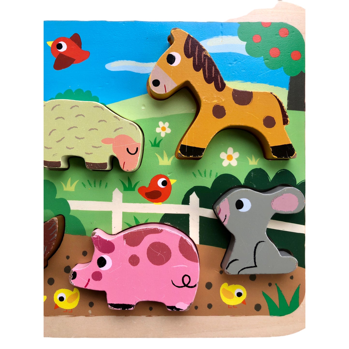 Janod - Wooden Puzzle Farm, 7 pieces