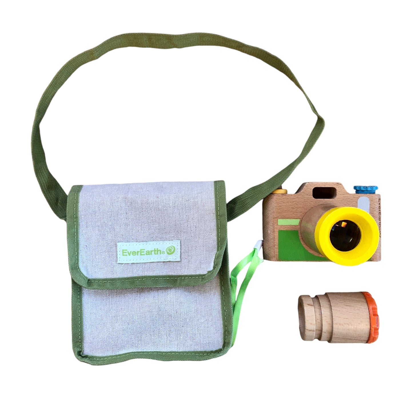 Ever Earth - Wooden Children's Camera with 2 Interchangeable Lenses for Little Explorers