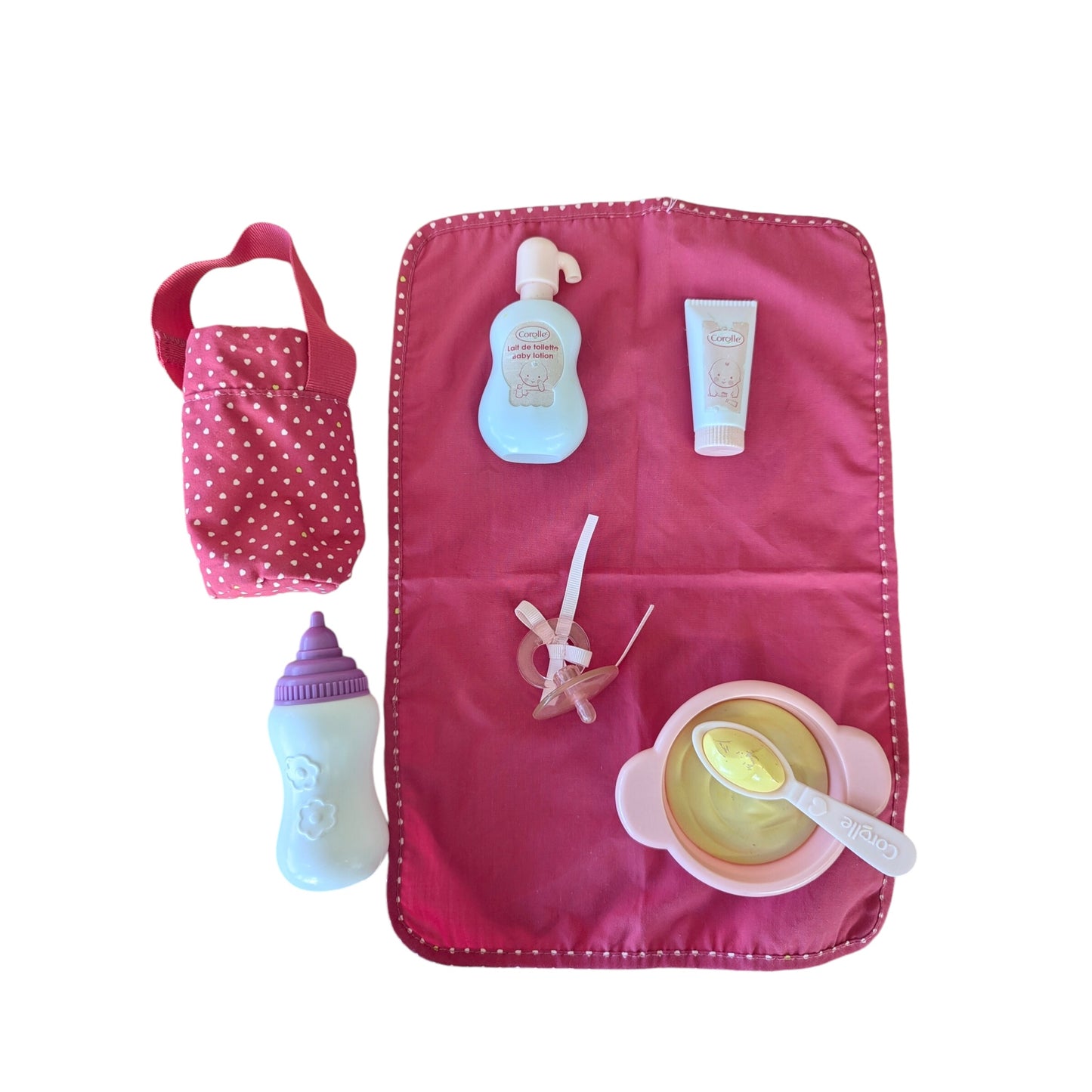 Corolle - Ensemble d'accessoires pour bébé Mon Classique Cerise