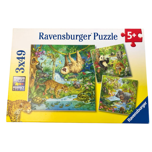 Puzzle Ravensburger - Dans la jungle 3 x 49 pièces