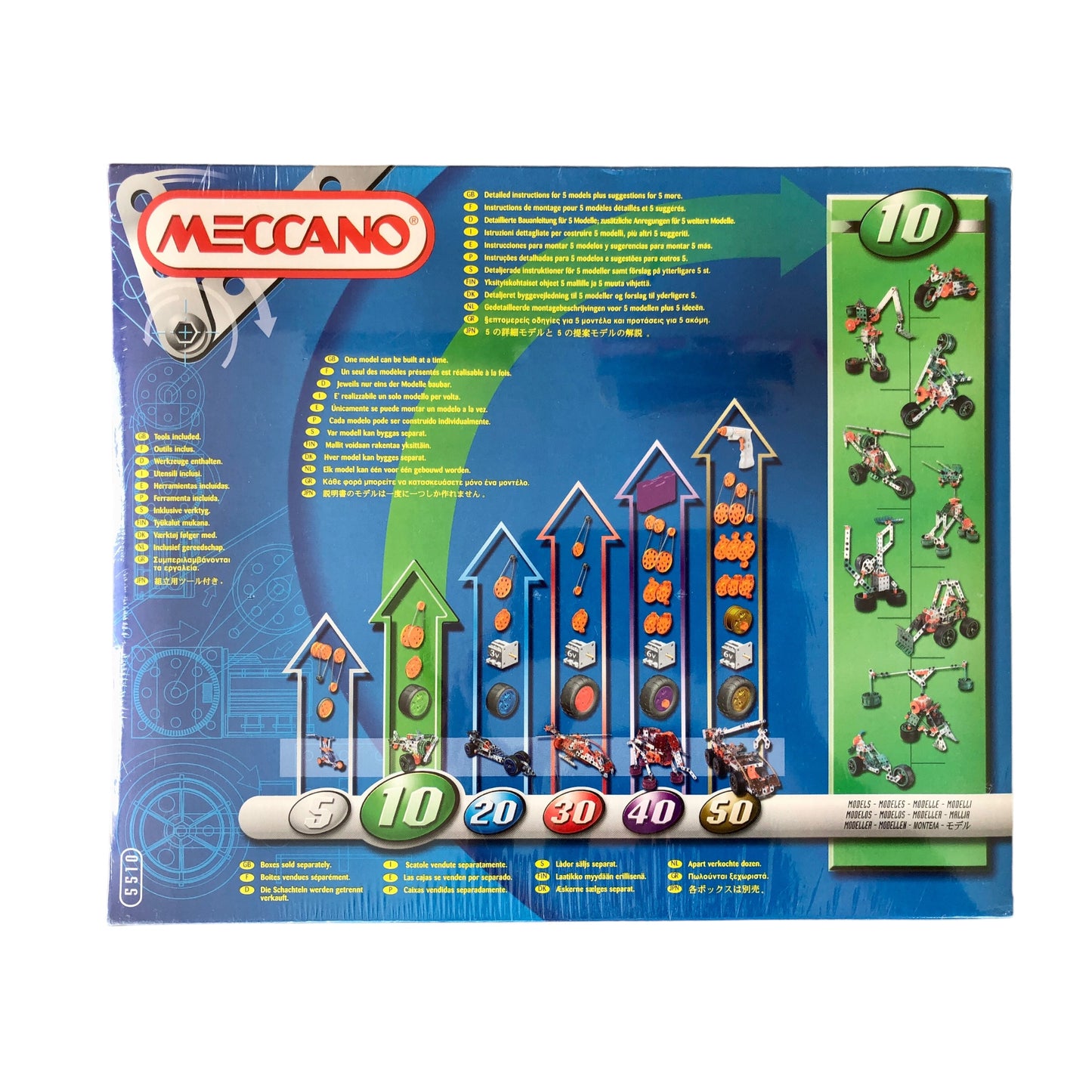 Meccano Motion System 5510 - 220 Teile - 10 Modelle