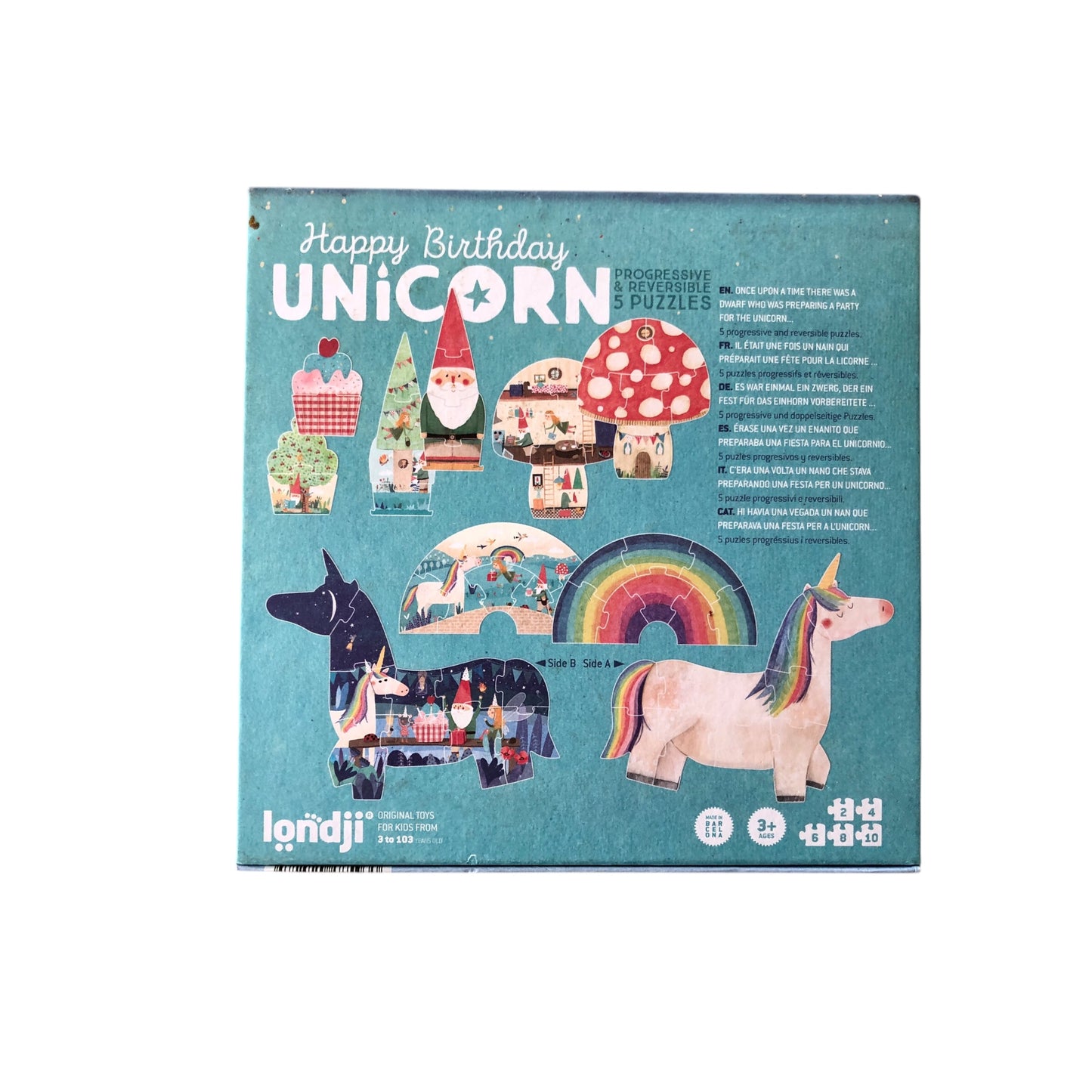 Puzzle réversible Londji - Joyeux anniversaire Licorne