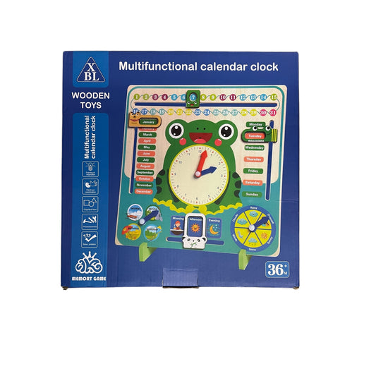 Horloge calendrier multifonctionnelle en bois XBL