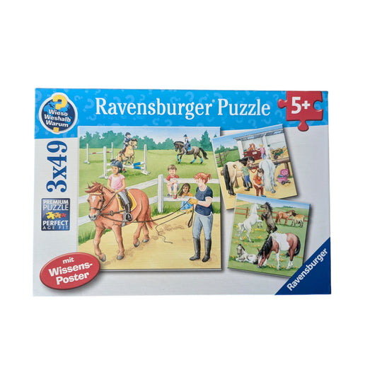 Ravensburger Puzzle - A day at the riding stable 3x49 pieces