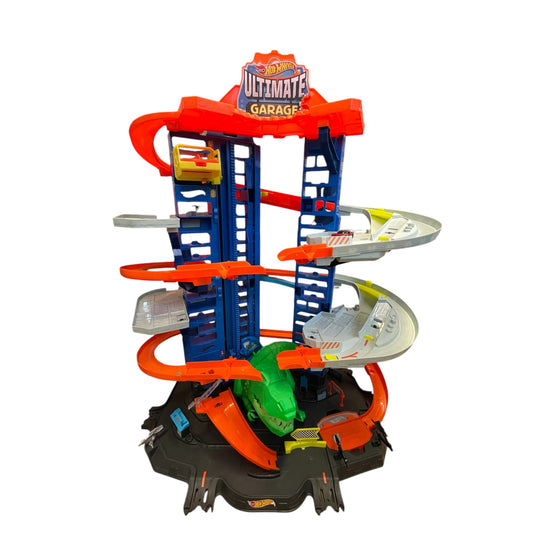 Garage ultime Hot Wheels pour plus de 100 voitures avec attaque T-Rex