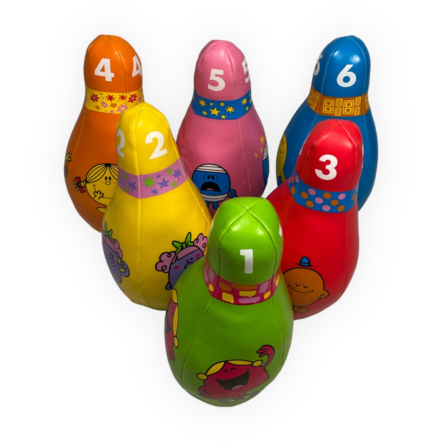 Soft bowling set with Mr men and Little Miss illustrations